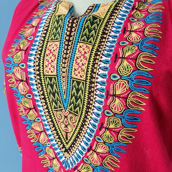 Leather patchwork dashiki top - Picture 4 of 7
